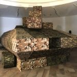 Andreas Angelidakis_s Polemos, 2017. The tank is not a tank_ it’s made of foam and vinyl seating modules.