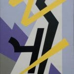 Vincze Ottó, Jeltár és Villám, 1986, akril, vászon, 170x90 cm Fotó a Molnár Ani Galéria jóvoltából