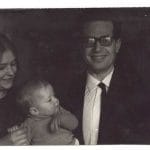 Fiatal apaként első gyerekemmel, Dóra Annával, és második feleségemmel, Lángh Júliával 1966-ban