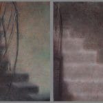 Bálint Ádám: Cselédlépcsők Kis fény paszell, vászon 135×135cm.jpg